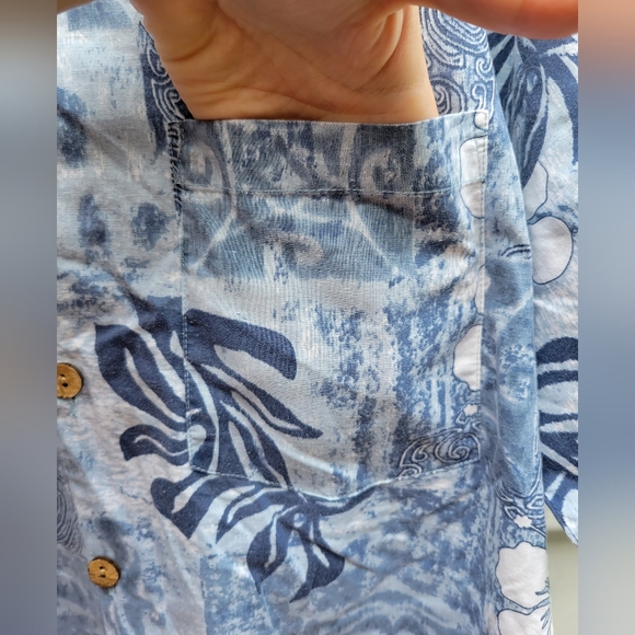 ❤️🩷❤️Maui tropical button up shirt xl blue short sleeve - Picture 5 of 7